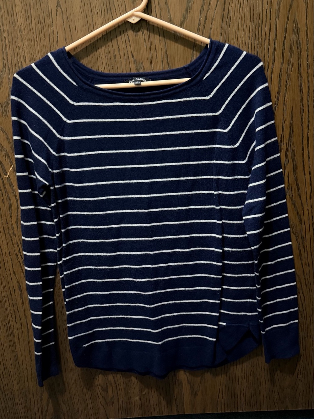 Pink Clover Navy and White Striped Crewneck Sweater